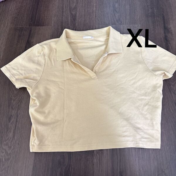 半袖 GU ポロシャツ XL イエロー 優しいイエロー