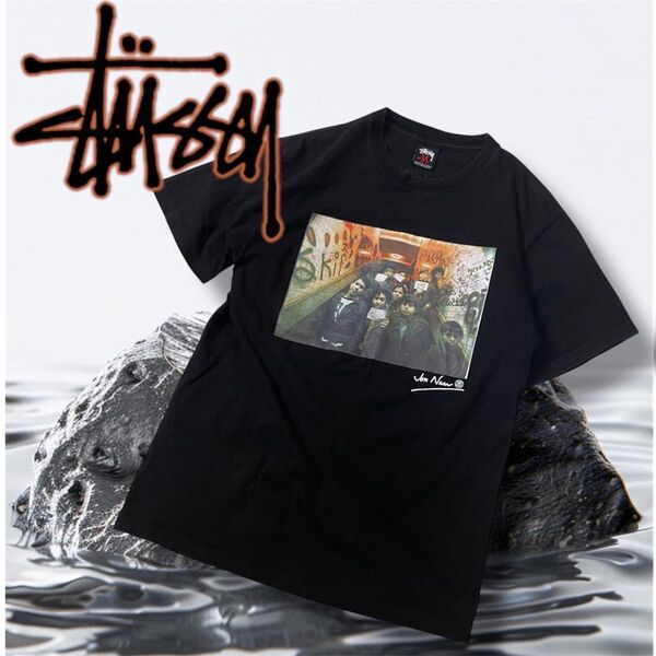 デッドストック 希少!OLD STUSSY×Jon Naar 黒タグ M フォトプリントTシャツ