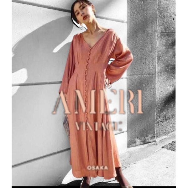田中みな実着用!Ameri Vintage TUCK SHAPE DRESS