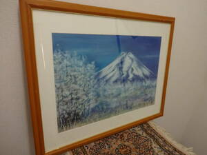Art hand Auction ■□框画水彩画富士山风景画亲笔签名室内展示艺术□■, 绘画, 水彩, 自然, 山水画