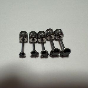 5個セット ブラックジュエル ストレートバーベル 14G