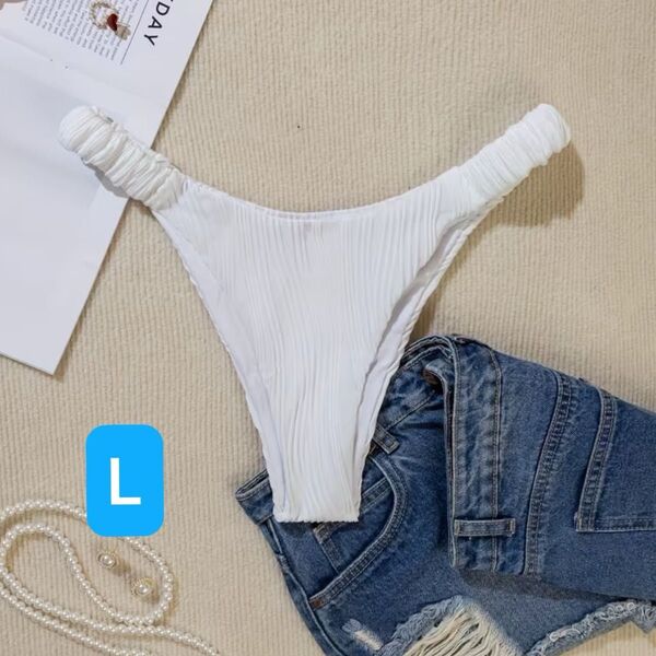 新品 レディース 水着 L ホワイト ビキニ ボトム 2枚1500円