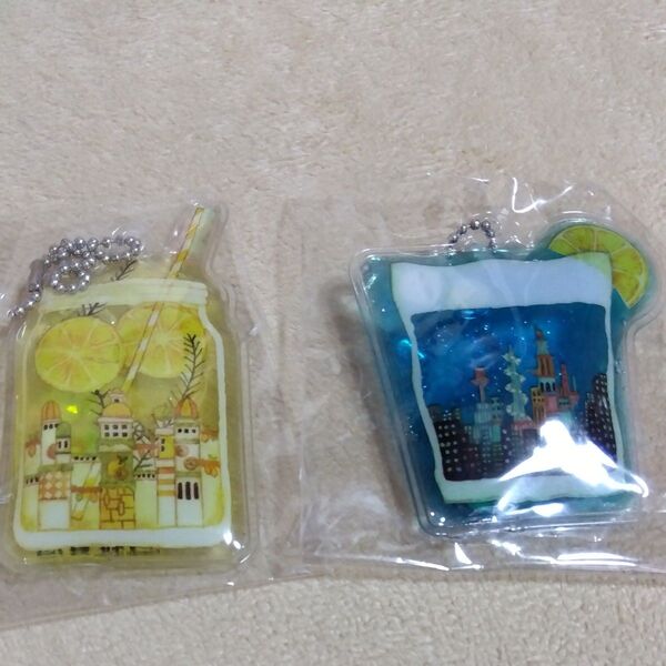 空想街雑貨店 空想街カフェのドリンクメニュー ぷにゅぷにゅBC キーホルダー ボールチェーン