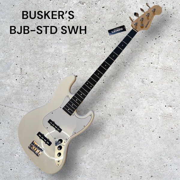 【未使用】BUSKER'S BJB-STD SWH ジャズベース Sケース付