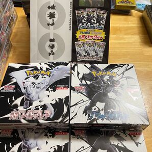 ポケモンカード ブラックボルト ホワイトフレア シュリンクなし 各2ボックス カードファイルセット1つ