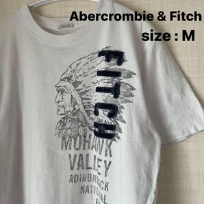 Abercrombie & Fitch アバクロ A&F Tシャツ ホワイト 白 紺 ロゴ ワッペン 即購入OK