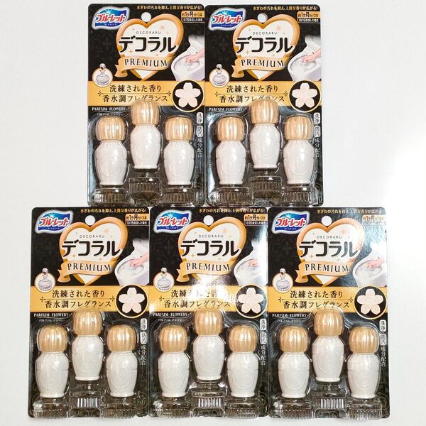 小林製薬 ブルーレット デコラル PREMIUM パルファム フラワリーの香り 3本 × 5個