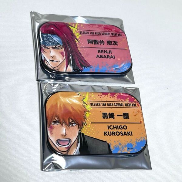 BLEACH ブリーチ 名札 缶バッジ 黒崎一護 阿散井恋次 2点セット