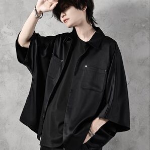 ADRER poly satin drape dolman shirt/ポリサテンドレープドルマンシャツ Lサイズ 半袖シャツ