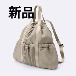 新品 GU ナイロン2WAYトートバッグ ベージュ