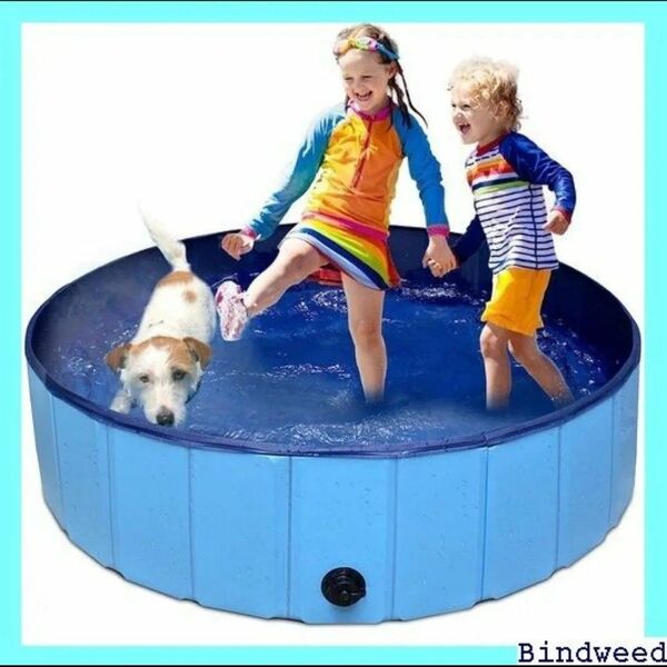 犬プール ペット用バスグッズ プール 子供用 ペット用 直径120x高さ30cm 折りたたみ式 空気不要 子供の水遊びプール
