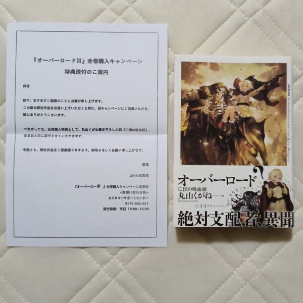 オーバーロードⅢ Blu-ray全巻購入特典小説 亡国の吸血姫 非売品 丸山くがね 亡国の吸血鬼