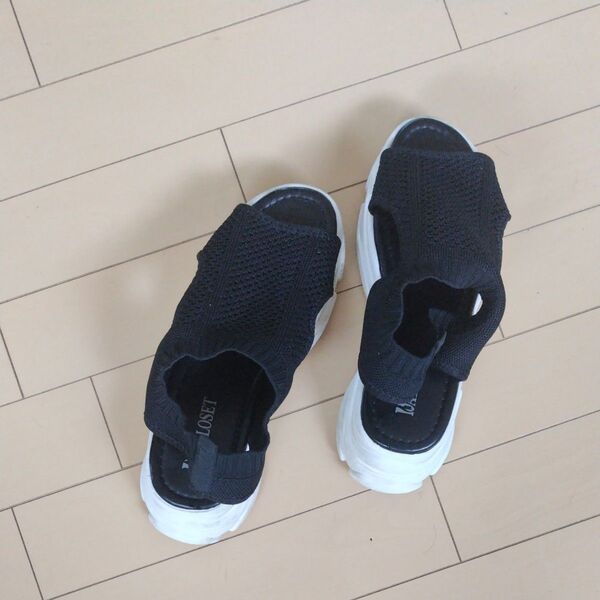 daycloset 黒布帛サンダル