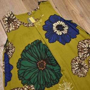 ロングワンピース 花柄 インド綿 新品 ノースリーブ Aライン