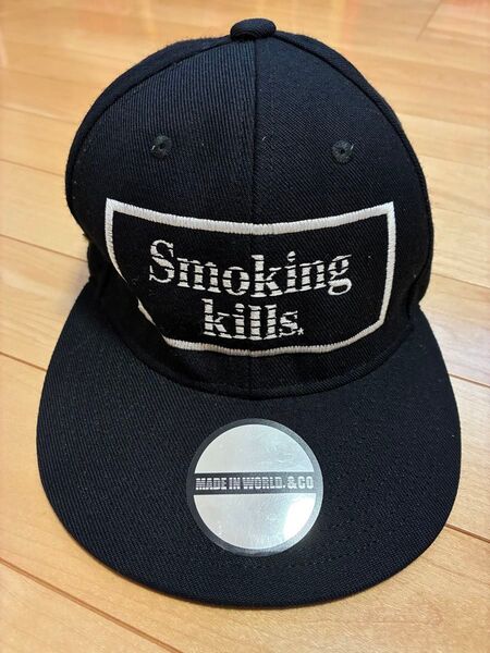 Smoking Kills ロゴキャップ ブラック MADE IN WORLD.&CO