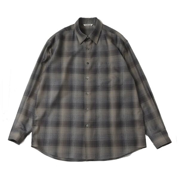 24AW オーラリー SUPER LIGHT WOOL CHECK SHIRT