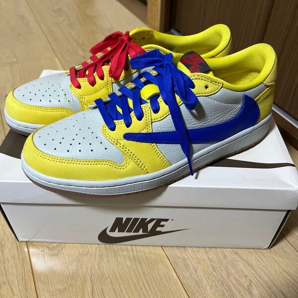 【確実正規品】美品NIKE Air jordan 1 × travis scott カナリー NIKE ナイキ LOW 27cm