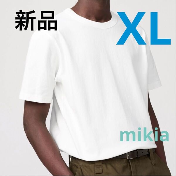 ユニクロ UNIQLO クルーネックTシャツ XL 白 半袖 メンズ 2025年最新モデル