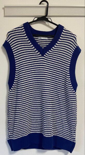 ZARA Vネックニットベスト L-XL