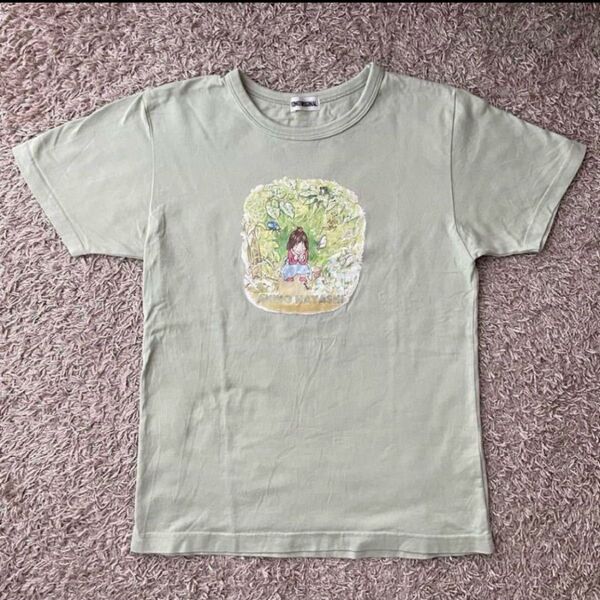 林明子 Tシャツ 絵本 はっぱのおうち 保育 M 保育園 幼稚園 半袖 グリーン