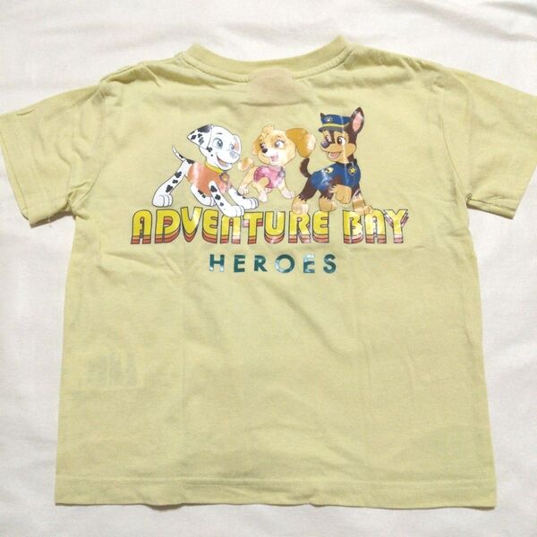 半袖Tシャツ パウ・パトロール 120 バックプリント イエロー 男の子 女の子