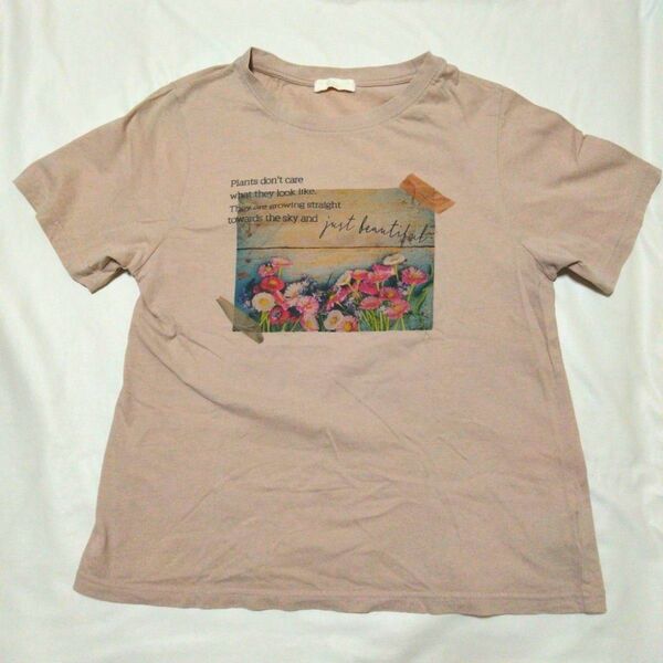 earth music&ecology 半袖Tシャツ M フリーサイズ ベージュ