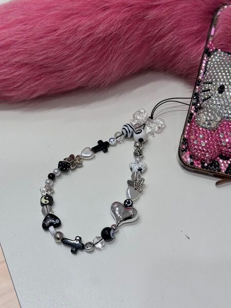 ビーズアクセサリー ストラップ キーホルダー ハンドメイド