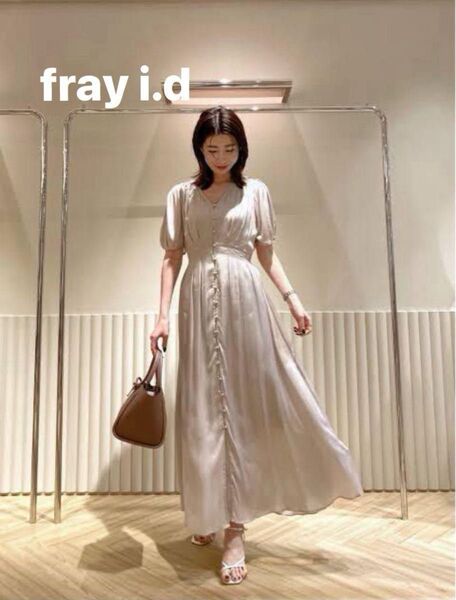 fray i.d フレイ アイディー 楊柳キュプラサテンタックワンピ 高級素材 訳ありFWFO212070