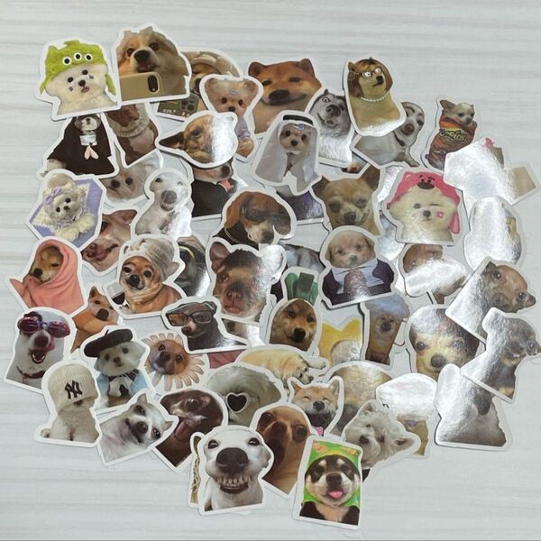 おもしろ かわいい シール ワンコ 犬 ステッカー ペット 犬 60-280 セット 動物 フレークシール 愛犬 ドッグ