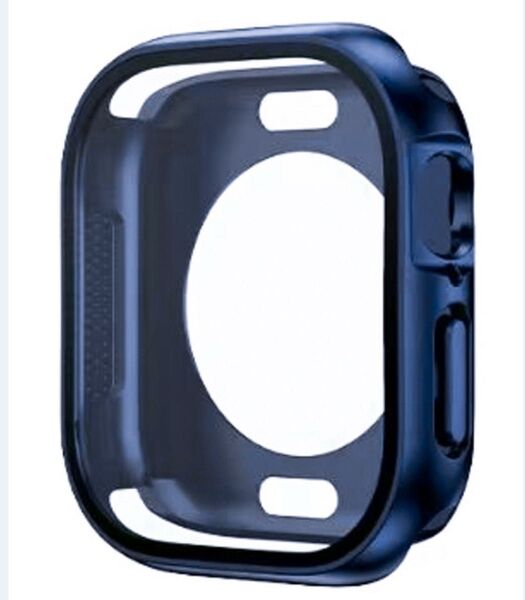 Apple Watch カバー 45mm用 ブルー フルカバータイプ 保護ケース