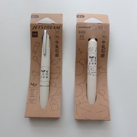 牛乳石鹸×三菱鉛筆コラボ ジェットストリーム&ユニボールワンPセット