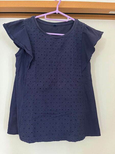 UNIQLO ユニクロ 半袖フリル Tシャツ ネイビー 紺色