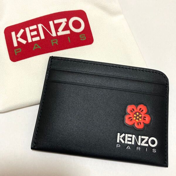 新品未使用 KENZO ケンゾー BOKE FLOWER レザー カードケース パスケース 名刺入れ 定期入れ ブラック NIGO