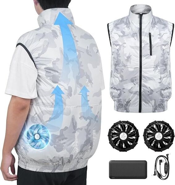 ファン付きベスト ファン付き作業服 30000mAh大容量バッテリー付き 空調作業服 ワークマン 冷却ベスト ファン付き