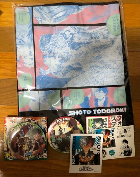 僕のヒーローアカデミア ヒロアカ 轟焦凍 2025 バースデー Tシャツ ジャンプショップ 原画展 ステッカー 缶バッジ