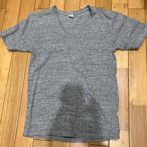 フラットヘッド Tシャツ グレーVネック サイズ36