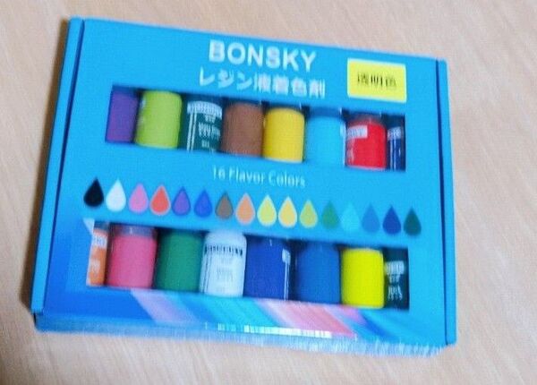 レジン 着色剤 レジン液 エポキシ樹脂 着色剤 透明色-16色*10mlUVレジン用染料 エポキシ樹脂顔料 高濃度 レジン液用