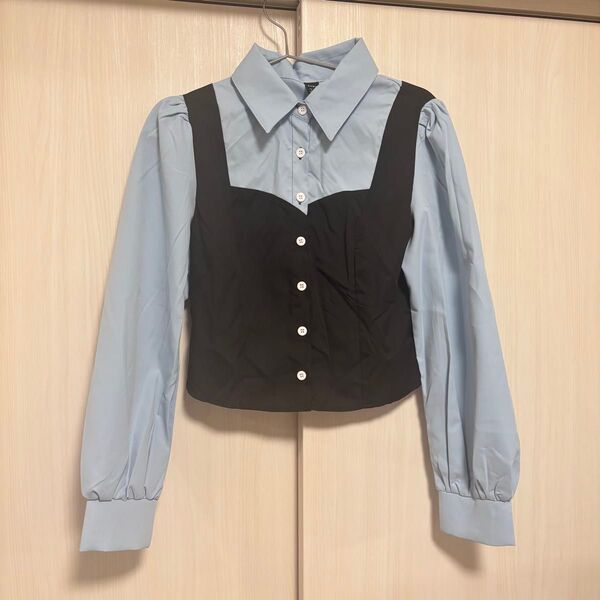 レイヤード風 長袖シャツ ワイシャツ