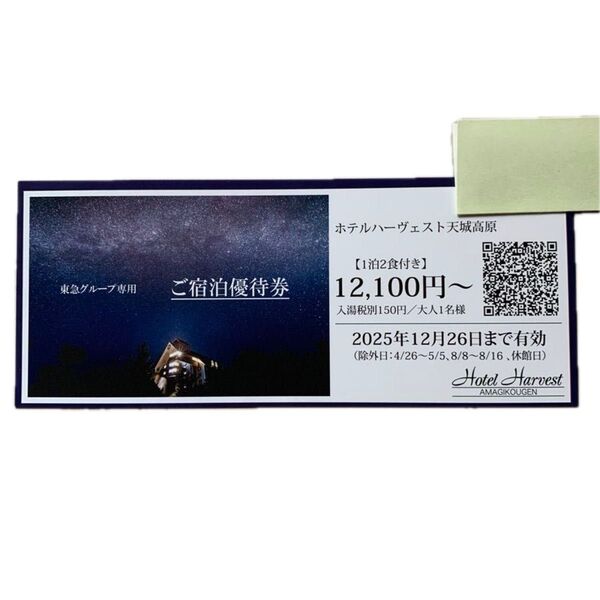 東急 ホテルハーヴェスト 天城高原 格安宿泊優待券 1枚