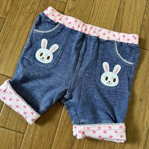 美品 ミキハウス ショートパンツ ズボン ベビー うさこ うさぎ パンツ 80 ハーフパンツ ミキハウス 半ズボン パンツ