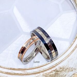 OUR LOVE ペアリング ステンレスリング ステンレス指輪 ピンキーリング