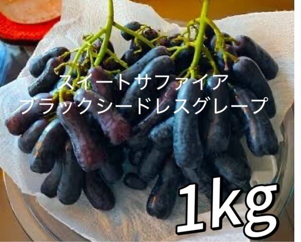 1kg スイートサファイア ブラックシードレスグレープ オーストリア産 ぶどう 大容量 濃厚な甘み