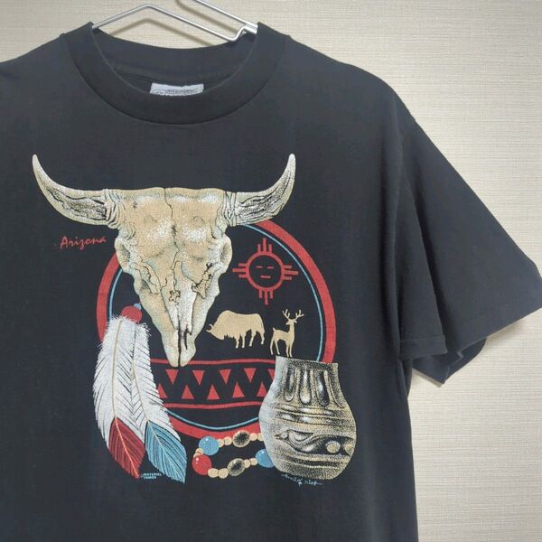 jimmy'z ジミーズ 90s USA製 ネイティブ柄 Tシャツ ブラック L