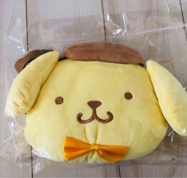 【新品】 ポーチ サンリオ ポムポムプリン 小物入れ 黄色 ポシェット ぬいぐるみ マスコット