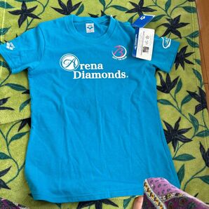 arena アリーナ ダイヤモンドロゴ Tシャツ SS 新品 未使用 タグ付き ブルー系
