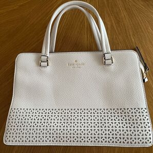 kate spade new york ハンドバッグ ショルダーバッグ レザー パンチング ホワイト