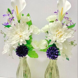 アーティフィシャルフラワー仏花一対