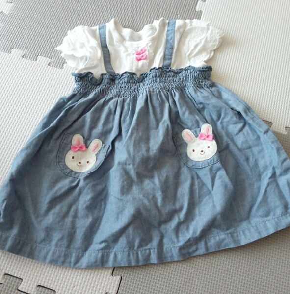 mikihouse ミキハウス 半袖 チュニック ワンピース 女の子 70cm 80cm