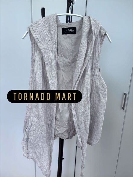 TORNADO MART メンズ 麻ノースリーブベストジレ