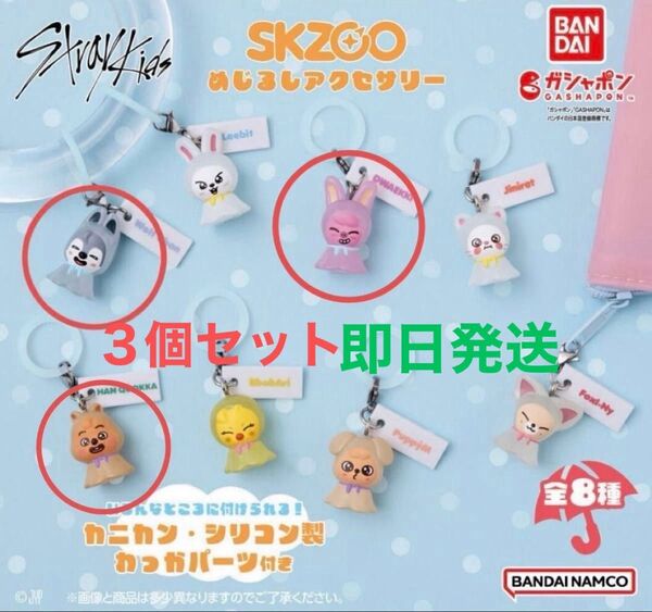 SKZOOめじるしアクセサリー ウルフチャン ハンクォッカ トェッキ スキズ 3種 セット